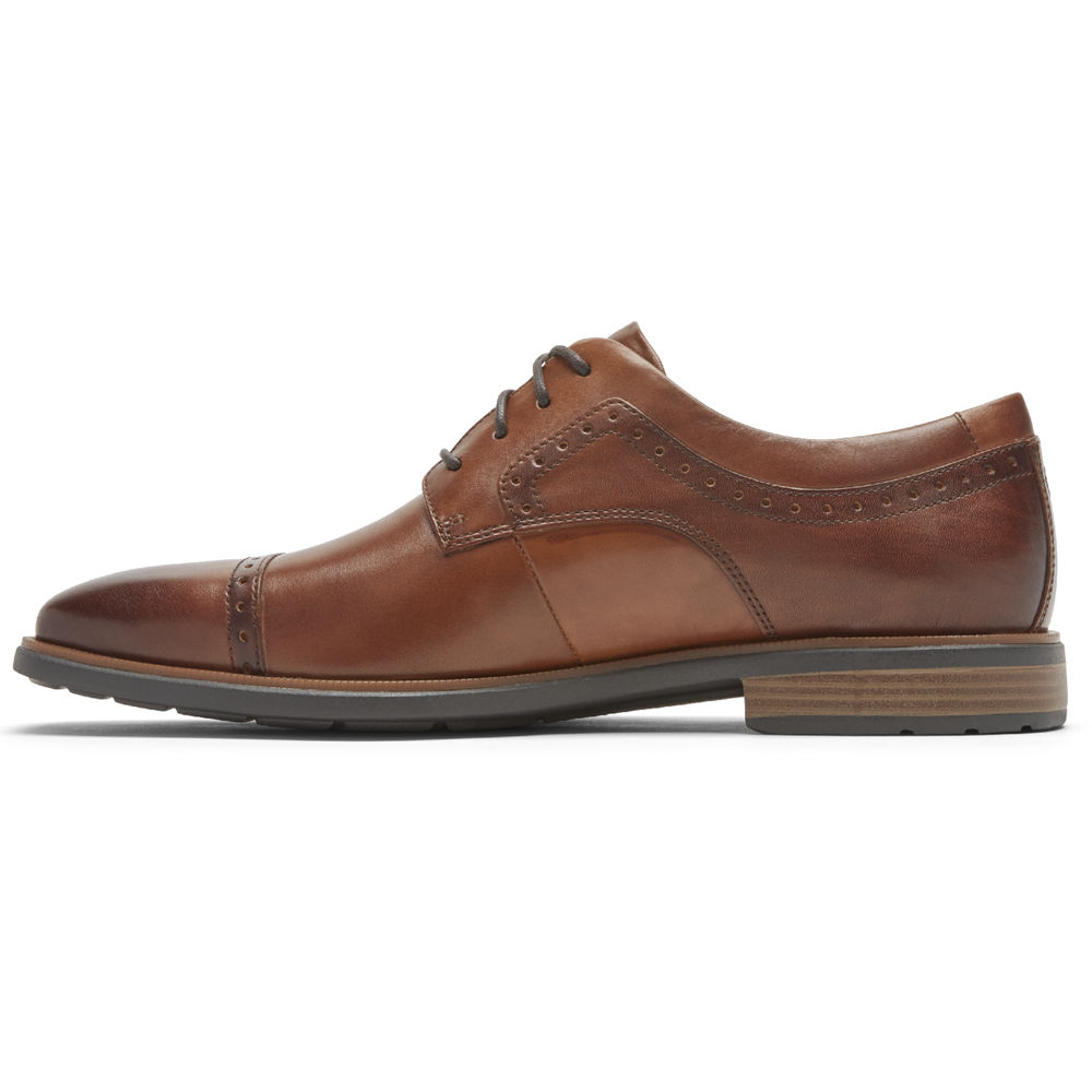 Rockport Mens Oxfords Brown - Farrow Cap Toe - UK 718-KNFVRO